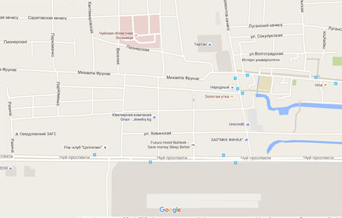 Смотреть расположение скупки золота в Бишкеке на карте Google .