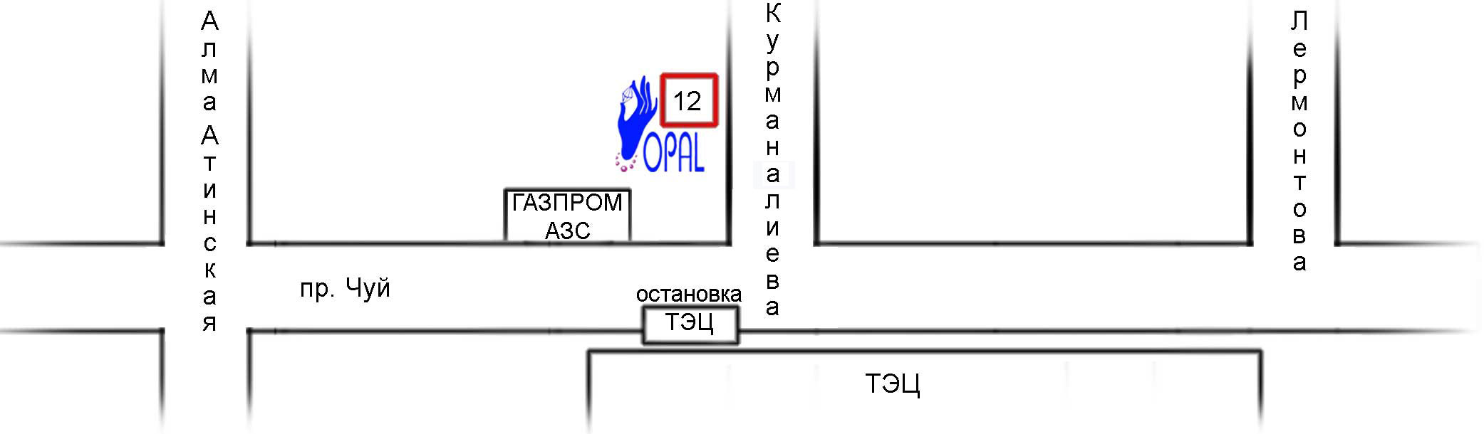 Схема проезда в компанию Опал